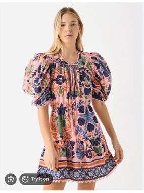 FARM RIO
Women's Seashell Tapestry Mini Dress